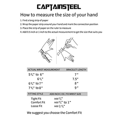 CaptainSteeL Cuban Bracelet for Men Stainless Steel Chain Link Bracelet | 8mm Width,7/7.5/8/9 Inch Length, Silver/18K Gold Plated,Men Bracelet,Waterproof Bracelet,Bithday ,Christmas gift - color: Dense Chain Gold Plate, size: 7in