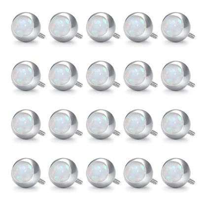 VCMART 14G 5mm 8mm Replacement Balls Externally Threaded Piercing Balls for Tongue Nipple Navel Belly Button Rings Industrial Barbell Piercing Surgical Steel Body Piercing Jewelry Parts - color: 20pcs 5mm ball -6(C)