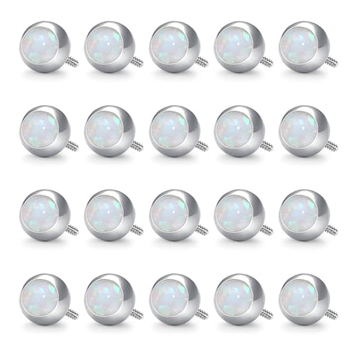 VCMART 14G 5mm 8mm Replacement Balls Externally Threaded Piercing Balls for Tongue Nipple Navel Belly Button Rings Industrial Barbell Piercing Surgical Steel Body Piercing Jewelry Parts - color: 20pcs 5mm ball -6(C)