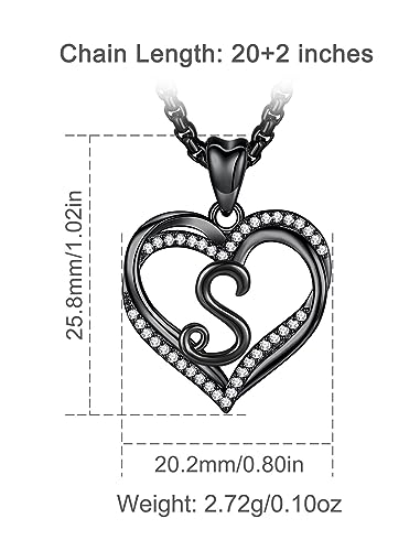 INFUSEU Unique Initial Necklaces for Women Girls Small Heart Letter Jewelry, Meaningful Personalized Gifts - style: S
