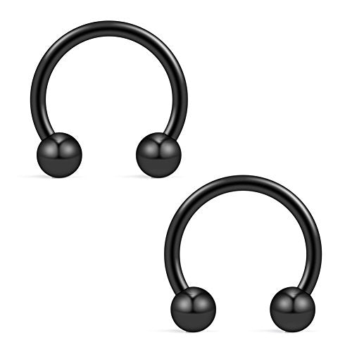8PCS Assorted Colors Stainless Steel Body Jewelry Ball Eyebrow Ear Navel Belly Lip Piercing Bar Ring 16G 8mm - style: Nose Ring with Balls