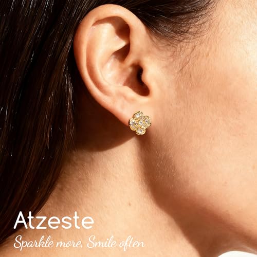 Shiny Gold Butterfly Earrings for Women | 14K Real Gold Plated Butterfly Earrings for Women, Dainty & Trendy Butterfly Stud Earrings for Fashion Jewelry Gifts - color: AZ28