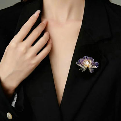 SYWDUDUCLT Fashion Elegant Brooches for Women Brooch, Suitable For Party And Daily Wear On Many Occasions - style: Peony-Purple