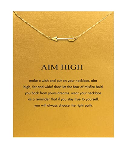 Baydurcan Friendship Anchor Compass Necklace Good Luck Elephant Pendant Chain Necklace with Message Card Gift Card - style: Arrow