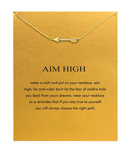 Baydurcan Friendship Anchor Compass Necklace Good Luck Elephant Pendant Chain Necklace with Message Card Gift Card - style: Arrow