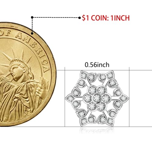 Crystal Lapel Pins Brooch for Men Women in Silver Tone, Metal Brooch Pins for Suits, Mens Suit Accessories on Wedding Birthday Anniversary Father's Day. - color: snow flower