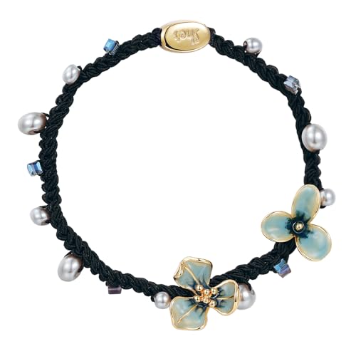 Irises Flower brooches and pins for women, Hand-driping Oil brooch pins inlaid with artificial crystals, SHE'S FREE STYLE JUST FOR YOU Green leaf safety pins enameled jewelry pins and brooches - color: Blue Elastics