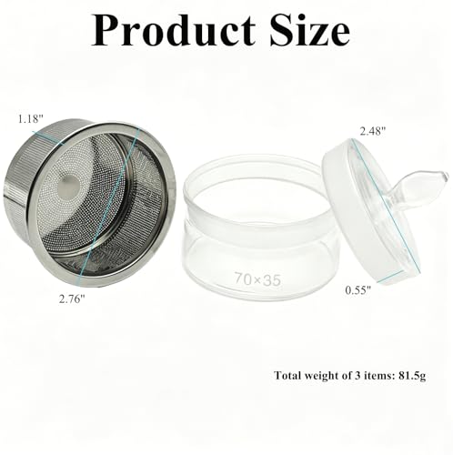 7CM X 3.5CM Watch Oil Washing Jar Tank, 3 in 1 Watch Repair Cleaner Tool with Stainless Steel Mesh Strainer and 18CM Cleaning Cloth, Glass Jewelry Cleaner Container for Maintenance & Modification Wristwatch Parts or Other Small Accessories