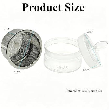 7CM X 3.5CM Watch Oil Washing Jar Tank, 3 in 1 Watch Repair Cleaner Tool with Stainless Steel Mesh Strainer and 18CM Cleaning Cloth, Glass Jewelry Cleaner Container for Maintenance & Modification Wristwatch Parts or Other Small Accessories