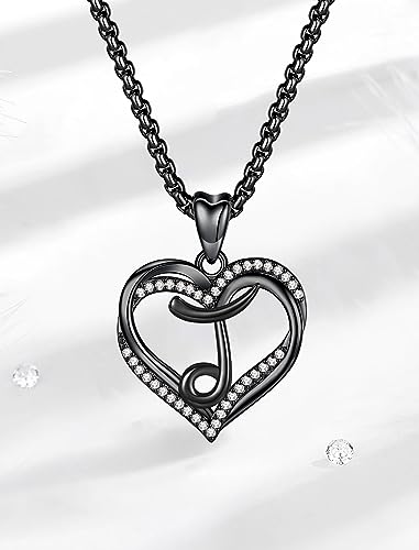 INFUSEU Unique Initial Necklaces for Women Girls Small Heart Letter Jewelry, Meaningful Personalized Gifts - style: J