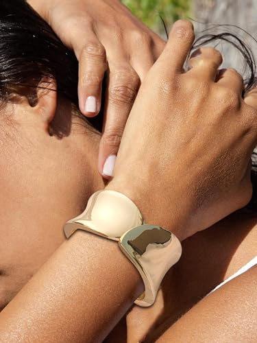 Chunky Gold Cuff Bracelet Chunky Bangles for Women Non Tarnish Modern Gold Jewelry Gifts trendy fashion fall fashion jewelry womens fashion - color: B-Bohemian style bracelet