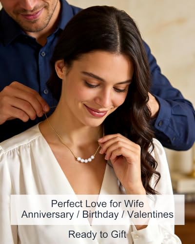 Edison Pearl Necklace for Women, 6-10mm AAAA+ Real Freshwater Cultured Pearl Necklace in 925 Sterling Silver, Anniversary Birthday Mother's Day Jewelry Gifts for Women Wife Mom Girlfriend Her
