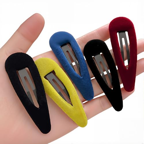 8PCS Colorful Fuzzy Snap Hair Clips for Women Fluffy Decorative No Slip Snap Clips for Hair Styling Accessories Vintage Pluff Hairclips Womens Colored Barrettes Hairclip Set