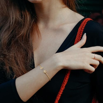 Gold Bracelets for Women Teen Girls, 14K Gold Plated Initial Heart Bangle | Adjustable Open Cuff Bracelet, Dainty Letter Jewelry, Daughter Sister Bridesmaid Friend, Birthday Christmas Graduation Gift - color: U