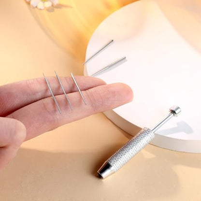 Piercing Ball Grabber Tool, 14-20G Taper for Changing Jewelry | Surgical Steel Flat Back Earrings Threader Tool Insertion Pin, Body Piercing Kit for Ear Rook Conch Nose Lip Jewelry Removal - style: Piercing Tapers (14G 16G 18G) + Ball Grabber Tool
