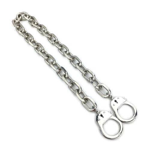 Succuba Stainless Steel Handcuff Choker Necklace Chain Pendant Choker Collar Necklace for Women and Men from 16 to 24 Inches with Box - color: B, size: 22 Inches