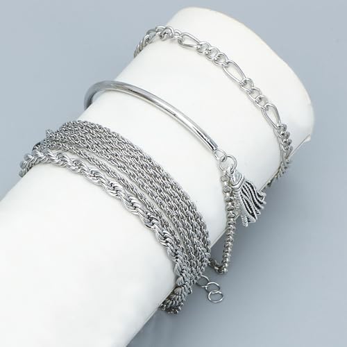 NEWITIN 100 Pcs Gold Silver Jewelry Set for Women Fashion Costume Jewelry | Bohemian Jewelry, Cubic Zirconia, Gold Plated Necklace Bracelet Ring Ear Cuff Earrings Set for Women Party Daily, Women Gifts - color: Silver