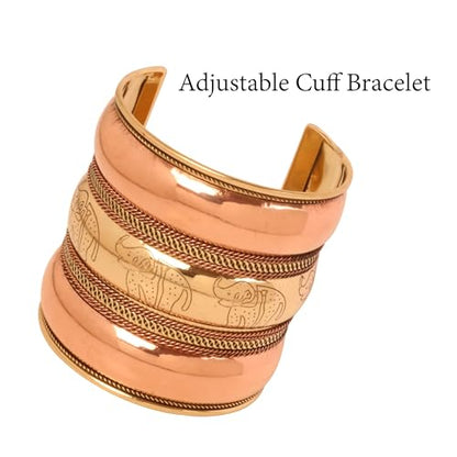 Touchstone Indian Bollywood Handcrafted Slip In Easy To Wear Stylish Wrist Enhancer Designer Broad Jewelry Cuff Bracelet For Women and Men. - style: Broad Convex 2