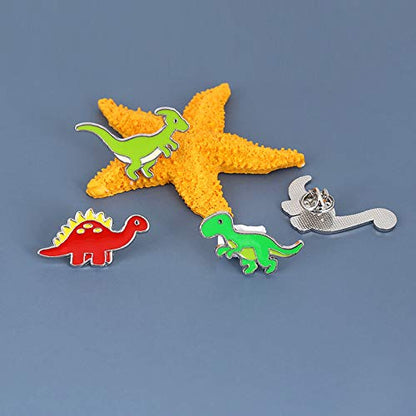 Cute Enamel Pin Set Lapel Pins Brooches Cartoon Brooch Badge Pins for Clothes Bags Backpack for Women - color: Dinosaur Set
