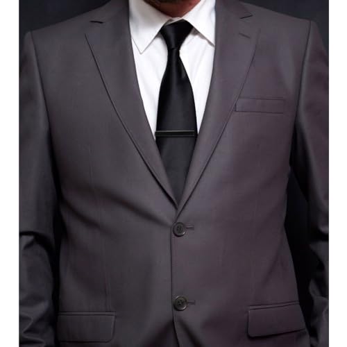 Silver Gold Gunmetal Onyx Tie Clip Tie Bar Made in Japan - color: Gunmetal