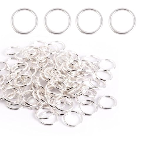 papasgix Silver Gold Jump Rings for Jewelry Making, 100/500Pcs 4/6/12/14mm | Gold Color Closed Jump Rings for DIY Bracelets Earrings Necklaces (Silver, 10mm 100pcs) - color: Silver, size: 10mm 100pcs