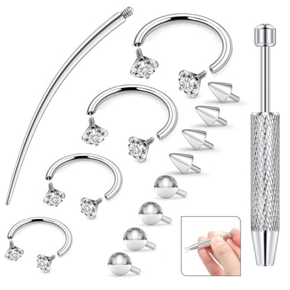 16g Septum Rings Internally Threaded Surgical Steel Septum Jewelry Lip Rings Hoop Labret Jewelry Horseshoe Earrings Daith Piercing Jewelry for Women Men 6mm 8mm 10mm 12mm Silver Gold - color: Silver 16G Horseshoe Rings