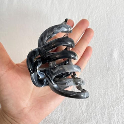 FRDTLUTHW 2PCS 3.74Inch Large Cellulose Acetate Octopus Hair Claw Clips for Women,Jumbo Tortoise Shell Hair Clamps for Thin Thick Hair,Non-slip Strong Hold Jaw Barrettes,Hair Accessories for Styling