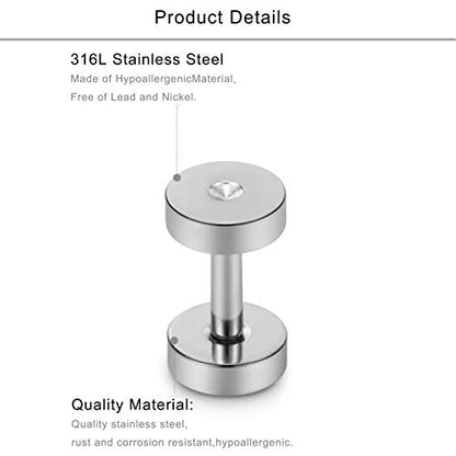 Lcolyoli Screw Fit Ear Gauges Kit Surgical Steel Tunnel Expander Earrings Earlobe Plugs Body Piercing Jewelry Set for Women Men 14G-00G 12 Pieces - style: a: 12Pcs-6 Colors-14G