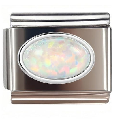 Italian Bracelet Charm,9mm,April,Birthday & Date > Birth Stone - Simple Ellipse - color: October