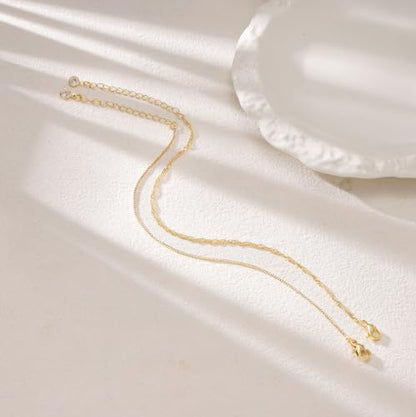 Moodear Gold Bracelets for Women, 2PCS Dainty 14K Gold Plated Link Chain | Waterproof Non Tarnish Jewelry, Adjustable Gold Plated Link & Bead Chain, Perfect for Daily Wear, Vacation Outfits & Gifts - color: gold-3