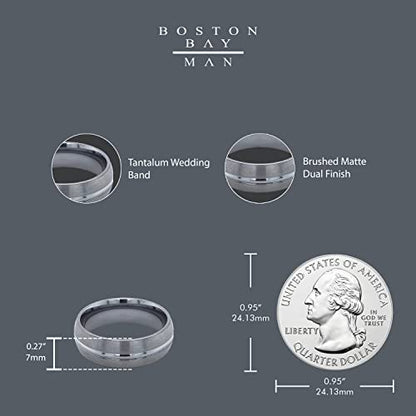 Boston Bay Diamonds Tantalum Comfort Fit Mens Wedding Band or Fashion Ring - 7mm & 8mm - Choice of Style - color: 7mm Center Channel