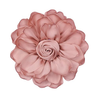 Dainty Fabric Rose Flower Large Brooch Lapel Pins Flower Brooches Pin Classic for Wedding Party Dance Banquet for Women Dress Suit Clothes Accessories Jewelry 100mm - color: Deep Pink