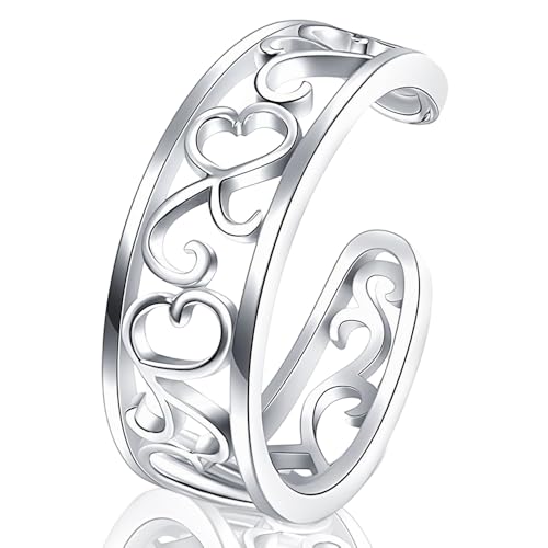 Silver Toe Rings for Women Non Tarnish Adjustable Open Band Toe Ring Summer Beach Toe Rings Foot Jewelry