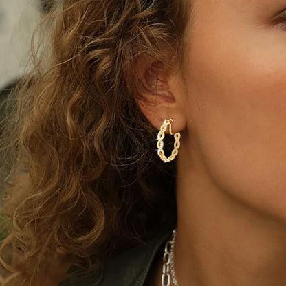 Clip On Hoop Earrings for Women Lightweight - Silver Twisted Clip-on Hoop Earings With Cubic Zirconia Fake Non Pierced Ears Jewelry - style: CZ-G25mm