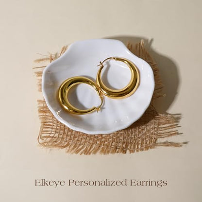 Golden Hoop Earrings For Women The Twisted Close-Fitting Hoop Shape Is Crafted With Gold-Plated Material And S925 Silver Pins Light Luxury Elegant Unique And Minimalist Style - color: GEE4019-Gold