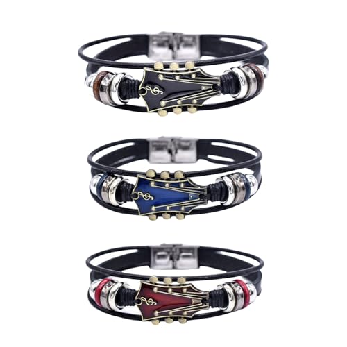 Leather Strap Elegant Wrist Jewelry Multilayer Wristband Everyday Wear Suitable for Various Occasion Multilayer Wrap - color: Blue