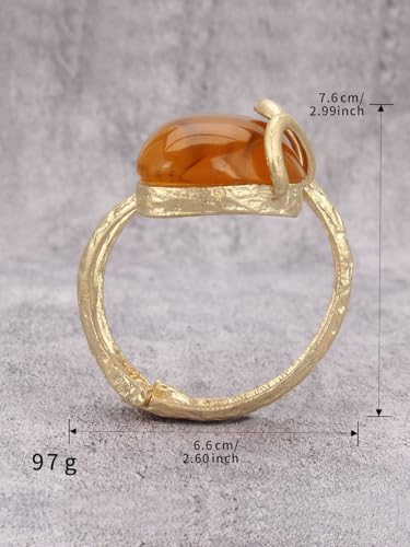 Gold Cuff Bracelet for Women Chunky Bracelet Statement Bracelet | Chunky Bangle Bracelets for Women Silver Beaded Open Bangle Stackable Stretch Bead Bracelet Boho Jewelry Gift for Wife Couple - style: Chunky Gold Bracelets