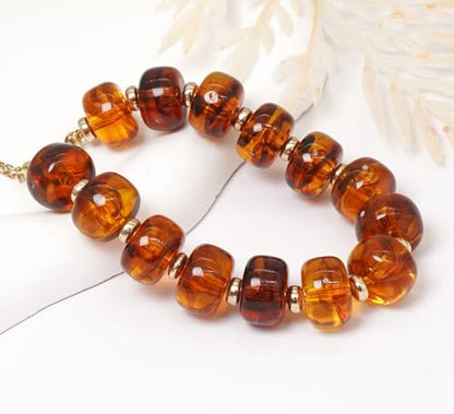 Beaded Bracelets Multicolor Acrylic Resin Beads Bracelet for Women - color: Brown