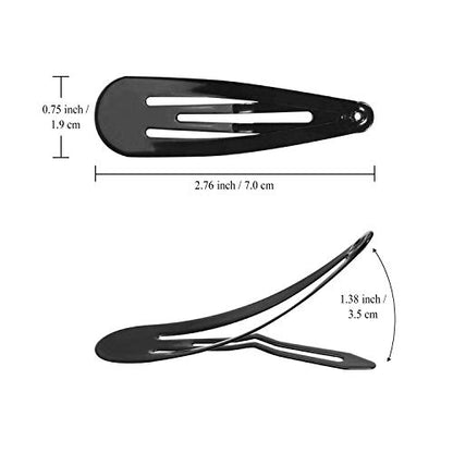 Women Hair Clips, Funtopia 40 Pcs 7cm/2.8 Inch Long No Slip Metal Hair Clip | Large Snap Hair Clips Barrettes Hairpins for Thick Hair (Brown, Black) - color: b.Black&Brown