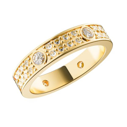 PCY 14K Gold Plated Rings,Sky Full Of Stars Gold Rings for Women,Luxury Sky Full Of Stars Rings for Women,Sky Full Of Stars Promise Eternity Gold Rings to Wear Daily - color: Yellow Gold