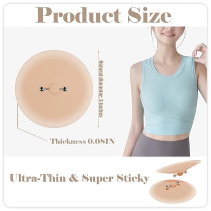 Reusable Nipple Covers with Piercing-Like Jewelry, Invisible Silicone Pasties for Women Nipple Covers for Party - color: Metal Ball