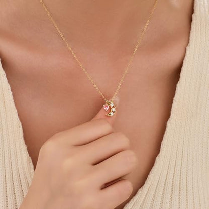 925 Sterling Silver Dainty Crescent Moon Necklace for Women | 14K Gold Plated White Cubic Zirconia Moon and Star Pendant Choker Necklace to Daughter Mother Trendy Wedding Jewelry Gifts - color: Gold D