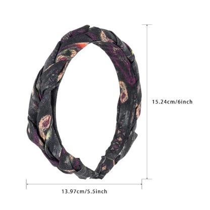Madison Tyler Boho Headbands - Top Knot With Rhinestones, Non Slip for Outdoor & Party (Purple & Black) - color: Purple and Black
