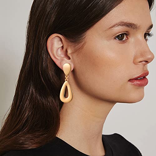 MUYAN Gold Clip On Drop Earrings for Women Non Piercing Dangle Earrings Fashion Jewelry - color: A Clip Gold