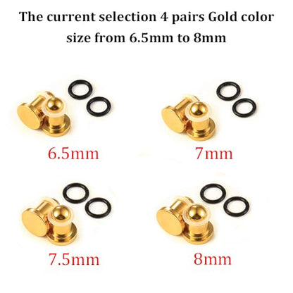 LADEMAYH Comfy Dead Stretching Ear Tapers Stretching Kit, Small Gaps Packed, 0.5mm Increments, Surgical Stainless Steel 316L, Flat Top Ear Plugs, Pain-Free Body Piercing Jewelry for Women & Mens - color: Gold, size: 6.5-8mm 8pcs