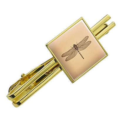 GRAPHICS & MORE Dragonfly Vintage Insect Square Tie Bar Clip Clasp Tack- Silver or Gold