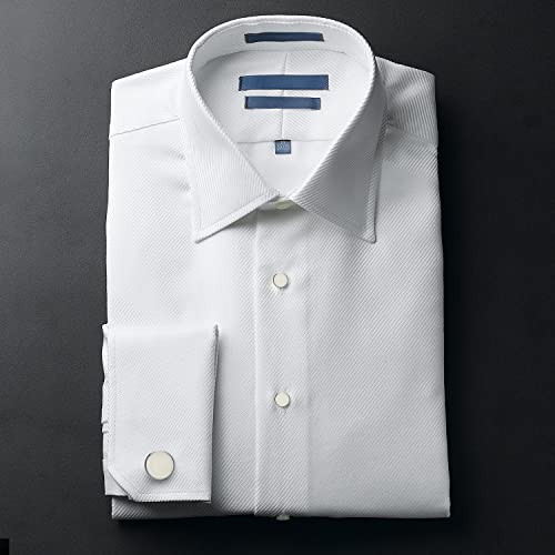 wynameleri Mens Cufflinks and Studs Set Blanks Round 4 Colors Shirt Tuxedo Buttons Packed in Cufflink Box for Business Wedding Jewelry - color: White