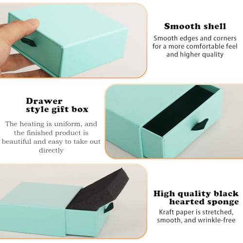 Nsmykhg Jewelry Gift Box Velvet-Lined,12 Pack Compact Drawer Style for Earrings & Rings, Necklace & Bracelet Organizer, 3.93x3.93x1.65 Inches, Stackable Elegant Jewelry Display & Storage Box (Blue) - color: Blue