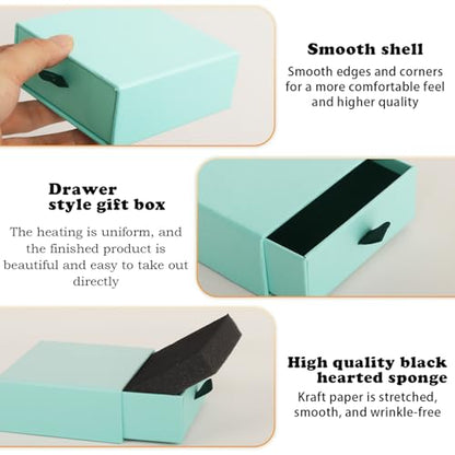 Nsmykhg Jewelry Gift Box Velvet-Lined,12 Pack Compact Drawer Style for Earrings & Rings, Necklace & Bracelet Organizer, 3.93x3.93x1.65 Inches, Stackable Elegant Jewelry Display & Storage Box (Blue) - color: Blue