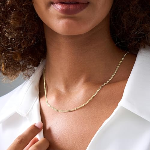 WomenGifts Cuban Link Chain Necklace for Women, Waterproof 14k Gold Silver Plated Chain Choker, Non Tarnish Stainless Steel Jewelry, 3.5/5/6/8/11mm,14/16/18 Inch Thin&Chunky&Thick - color: Gold, style: 3.5MM-18"